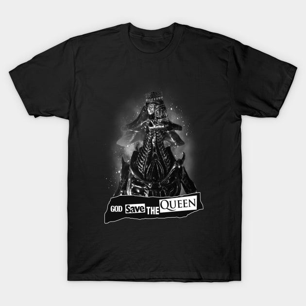 God Save The Queen (Alien Queen) T-Shirt by The Dark Vestiary